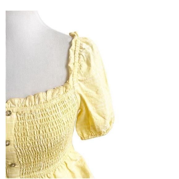 The Fifth Label Hummingbird Smocked Cropped Top Size 6 NWT Butter Yellow - Picture 7 of 10